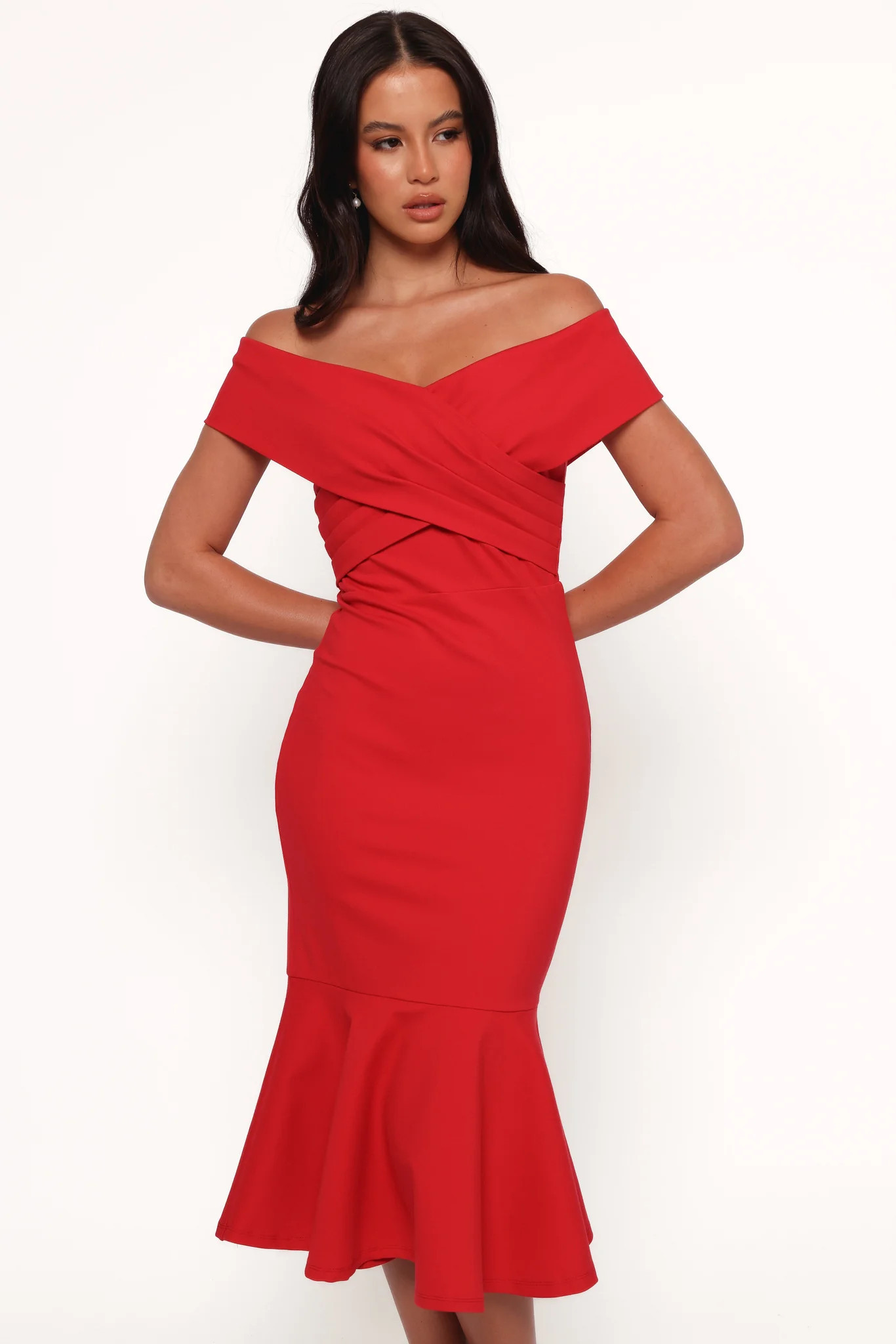 Dailene Midi Dress - Red | Petal & Pup (US)