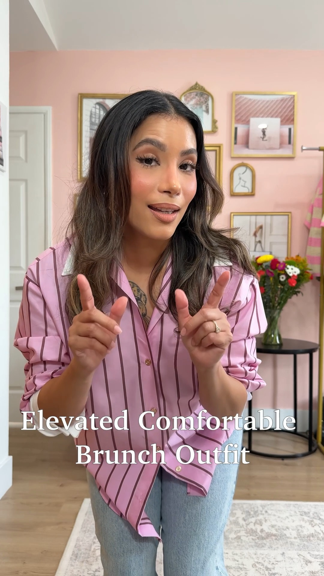 Elevated comfortable chic brunch outfit ✨
Wearing a size M on both T shirt and pants

#LTKootd