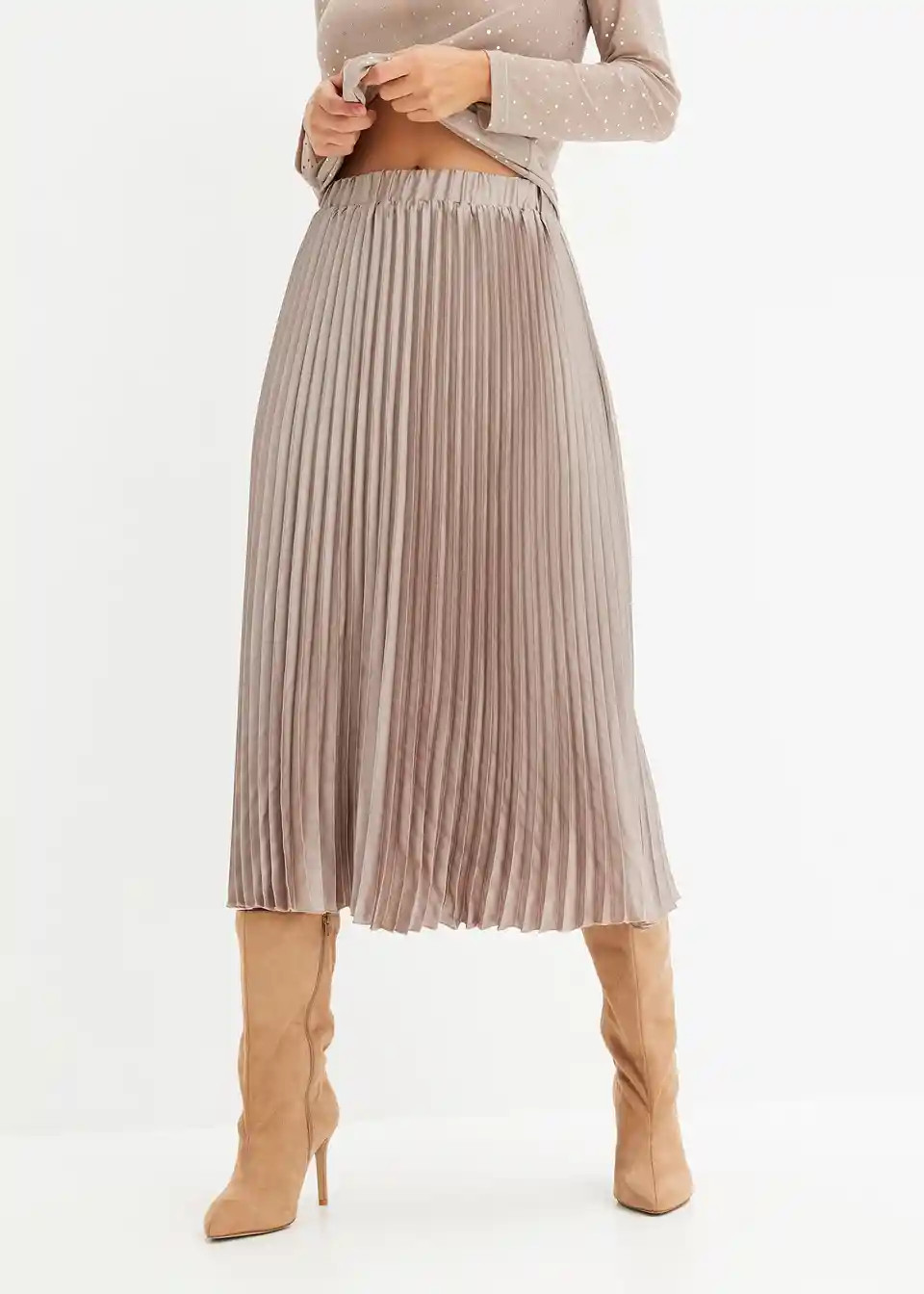 Plissée-Rock aus feinem Satin | Bonprix DE