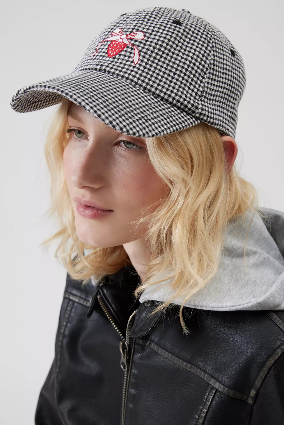 Strawberry Patch Gingham Baseball Hat | Urban Outfitters (US and RoW)