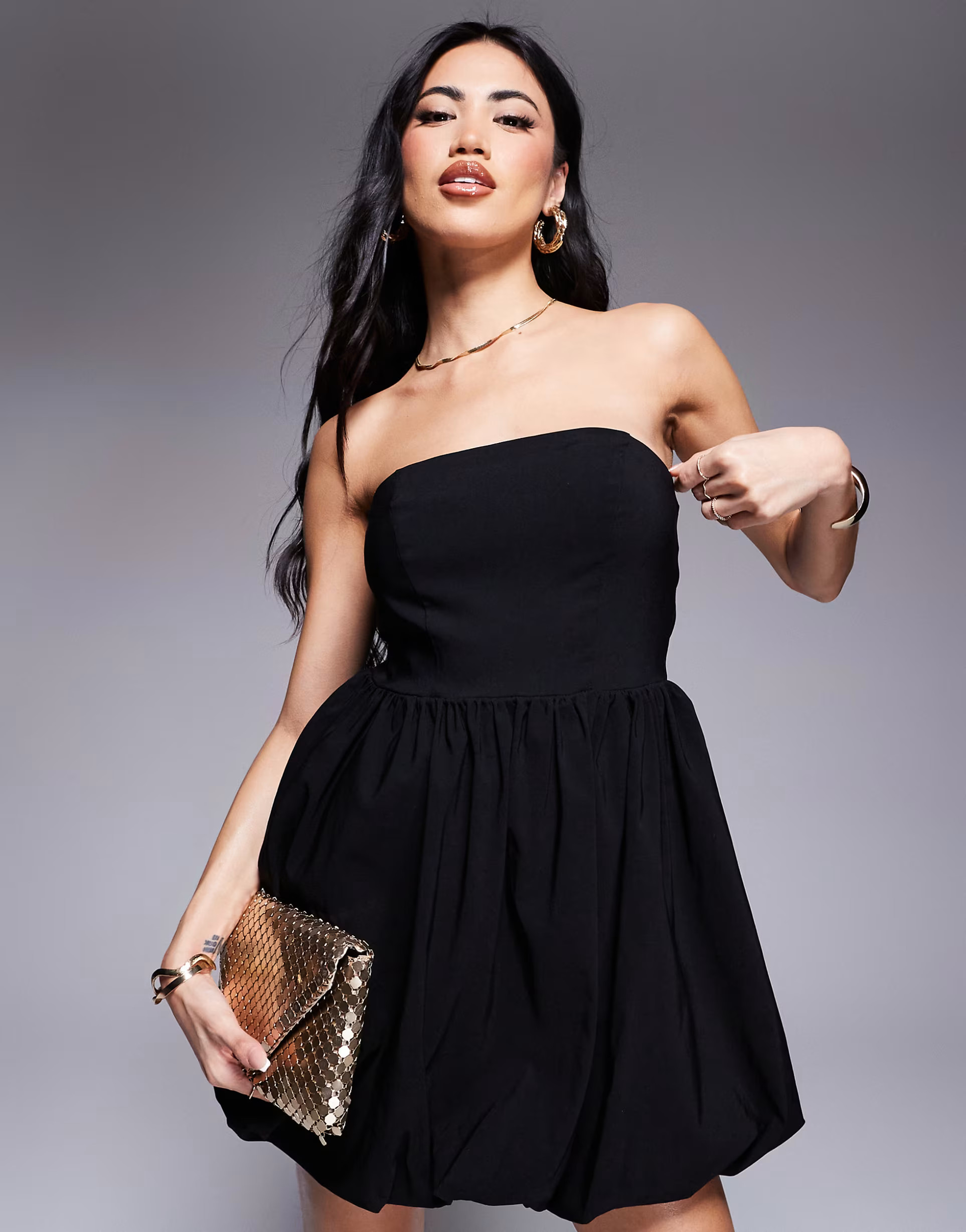 River Island bandeau mini dress in black | ASOS (Global)