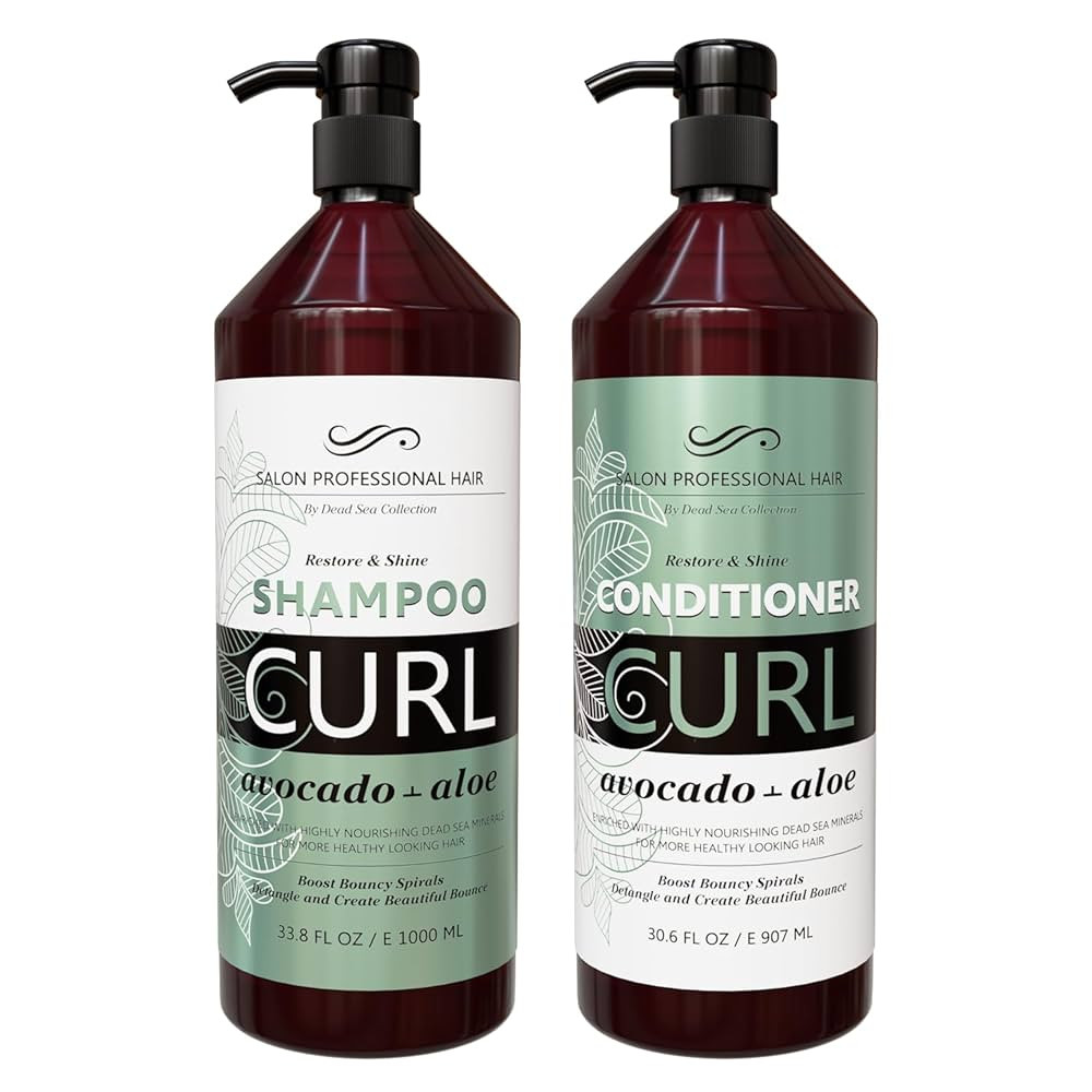 Dead Sea Collection Shampoo and Conditioner Set for Curly Hair - Pure Dead Sea Minerals, Avocado ... | Amazon (US)