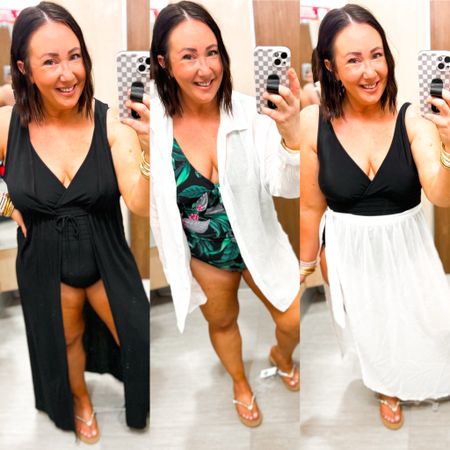 It’s 30% off swimwear at Target!  XL in all 3 suits!  Coverups aren’t included in the sale but still wanted to share!  S/M in the maxi coverup, XL in white ones. Flip flops are 30% off!  

#LTKfindsunder50 #LTKmidsize #LTKsalealert