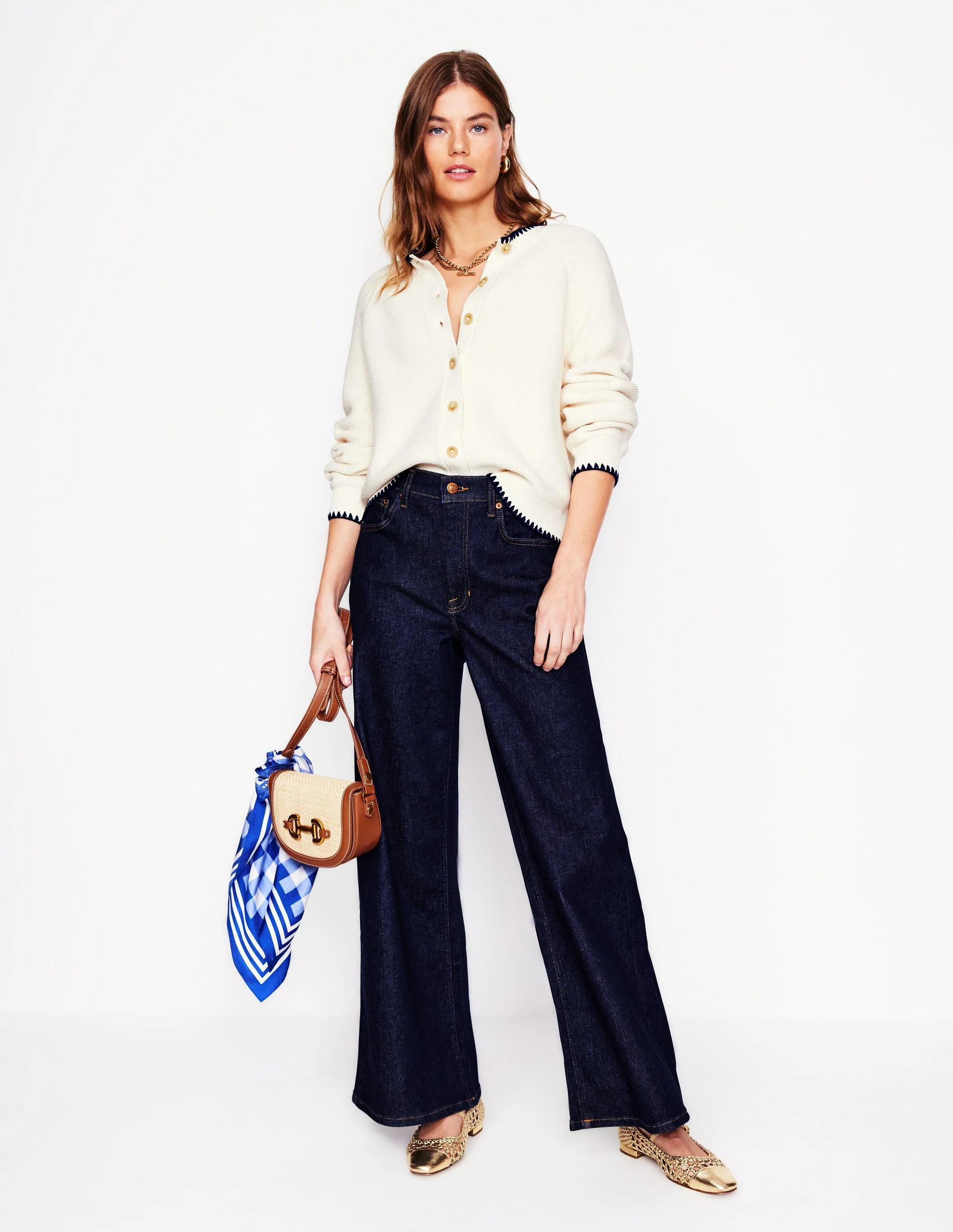 High Rise Wide Leg Jeans-Indigo Rinse | Boden (US)