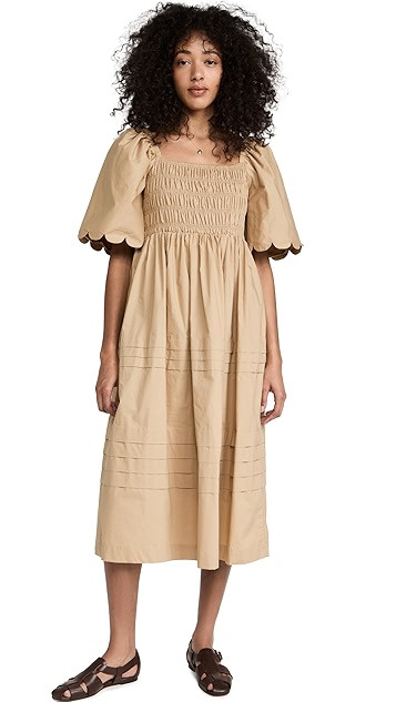 Scallop Detail Midi Dress | Shopbop