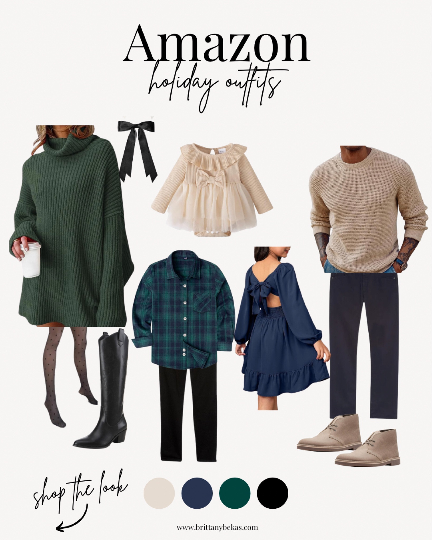 Family photo picture outfits. Holiday party outfits. Family Christmas outfits. Family Christmas card outfits. Amazon fashion. Green sweater. Plaid Christmas. Christmas bows. Amazon family fashion  

#LTKstyletip #LTKSeasonal #LTKfamily