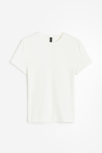 Fitted T-shirt - White - Ladies | H&M US | H&M (US + CA)