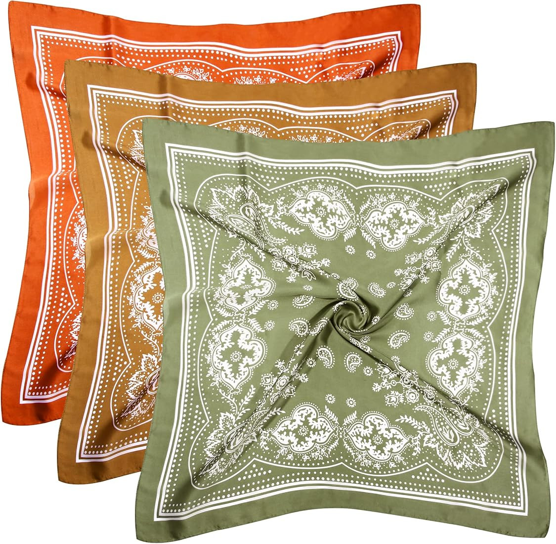 DOOBO 3 Pcs 27.5 Inches Satin Head Scarf Hair Scarf Silk Head Scarf Silk Bandana Silk Hair Wrap N... | Amazon (US)