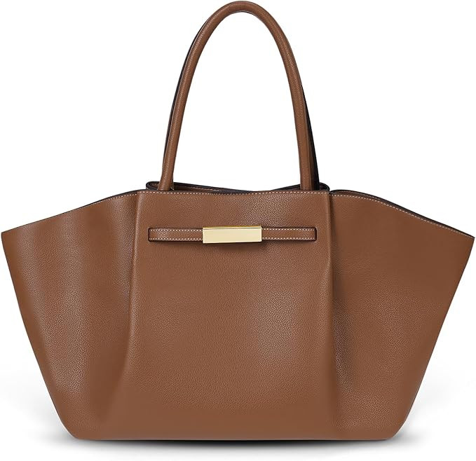 Juoxeepy Tote Bag Faux Leather Work Bag for Women Soft Grained Leather Top Handle Bag Trendy Luxu... | Amazon (US)