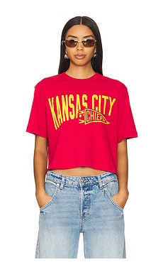Junk Food Chiefs Dual Threat Mock Neck Crop Tee in Red from Revolve.com | Revolve Clothing (Global)