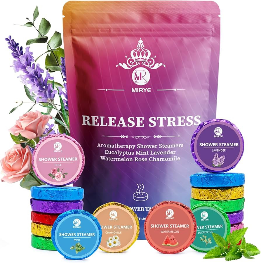 18-Pack Shower Steamers Aromatherapy, Self Care Gifts for Women Men, 6 Scented Organic Shower Bom... | Amazon (US)
