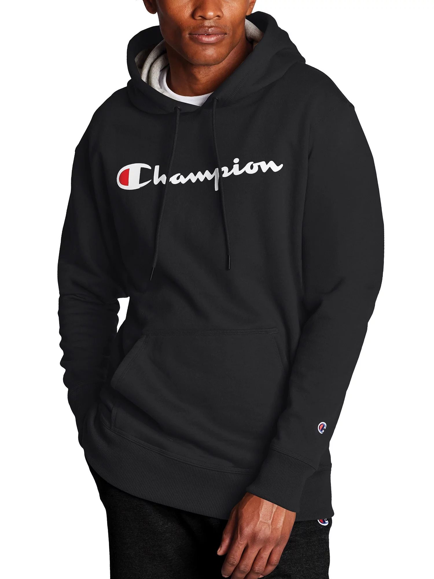 Champion Men's Powerblend Fleece Graphic Script Logo Pullover Hoodie, up to Size 2XL - Walmart.co... | Walmart (US)