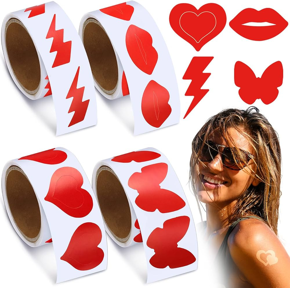 Fainne 400 Pieces Tanning Bed Stickers for Body Heart Labels Perforated Self Adhesive Small Sun S... | Amazon (US)