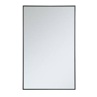 Timeless Home 30 in. W x 48 in. H Contemporary Metal Framed Rectangle Black Mirror MIR86096BK - T... | The Home Depot
