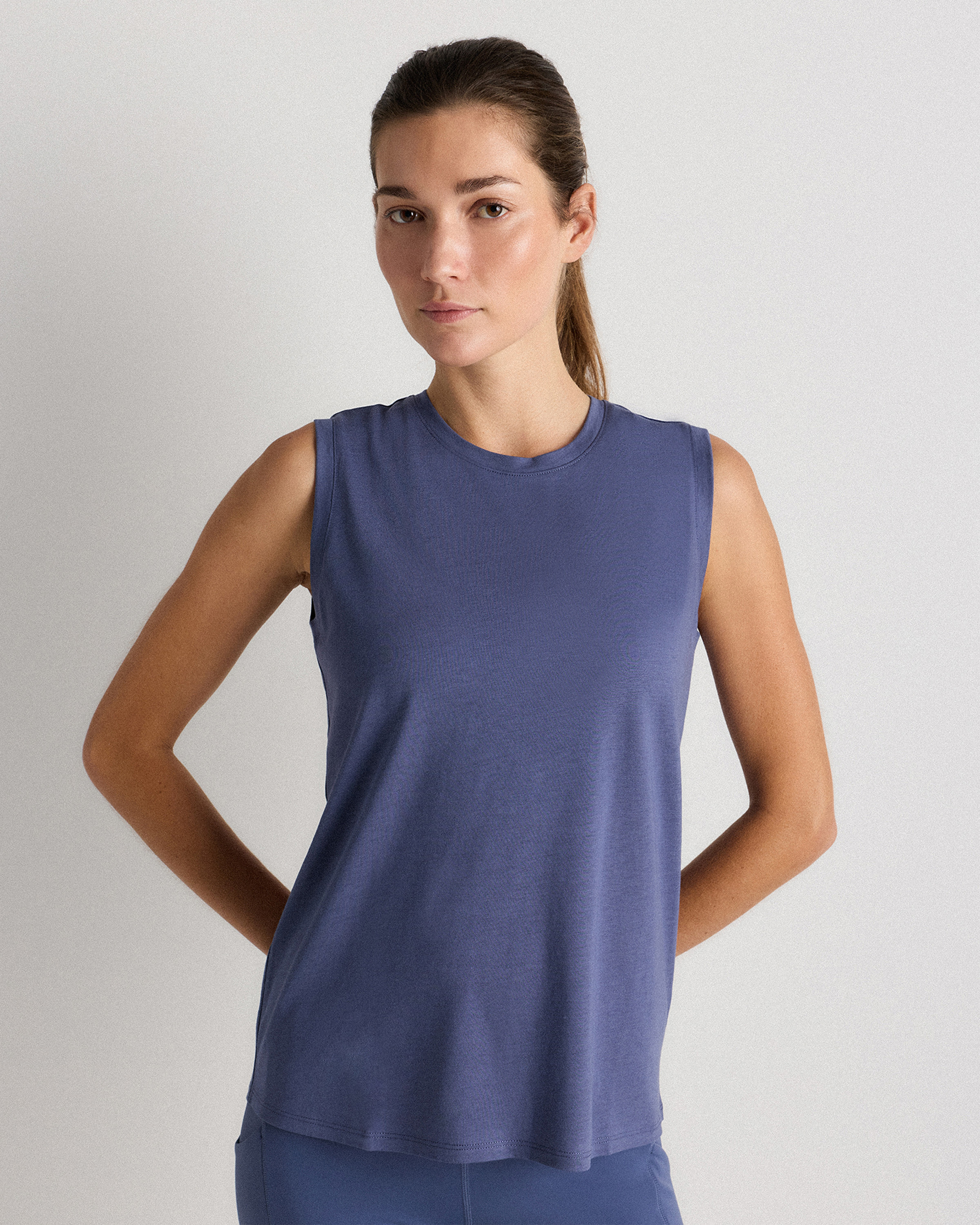 Quince | Women's Cotton Modal Muscle Tank Top in Storm Blue, Size Large, Cotton/Modal | Quince