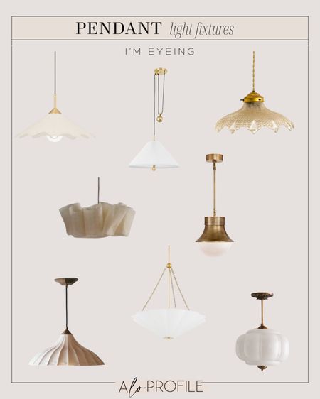 Pendant light fixtures I’m eyeing for our hallway. 