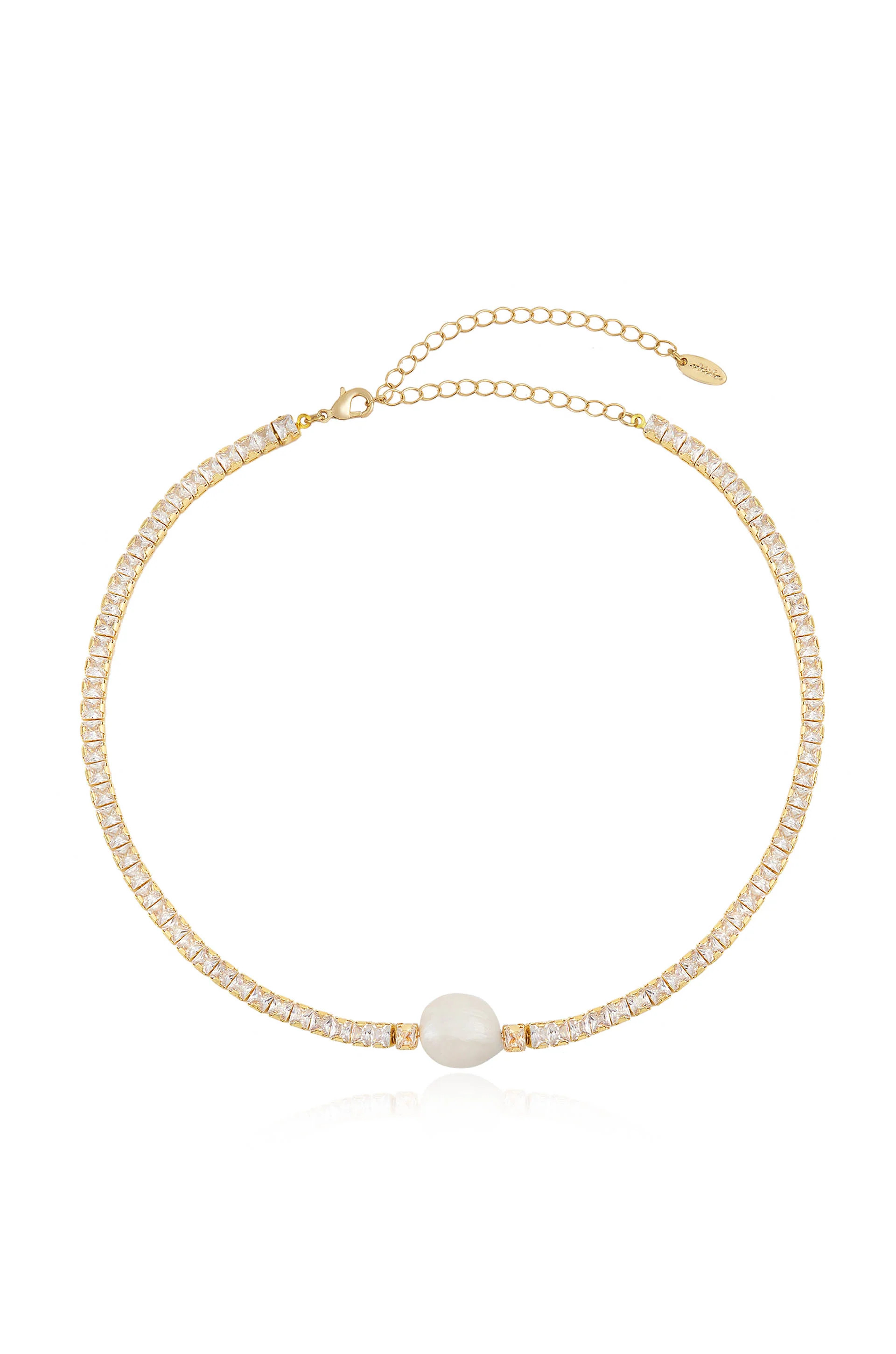 Single Freshwater Pearl 18k Gold Plated Link Necklace | Ettika