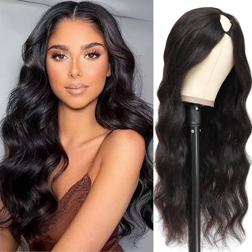 MEGALOOK V Part Wig Human Hair Glueless U Part Body Wave Wig No Sew In No Glue No Leave Out Human... | Amazon (US)