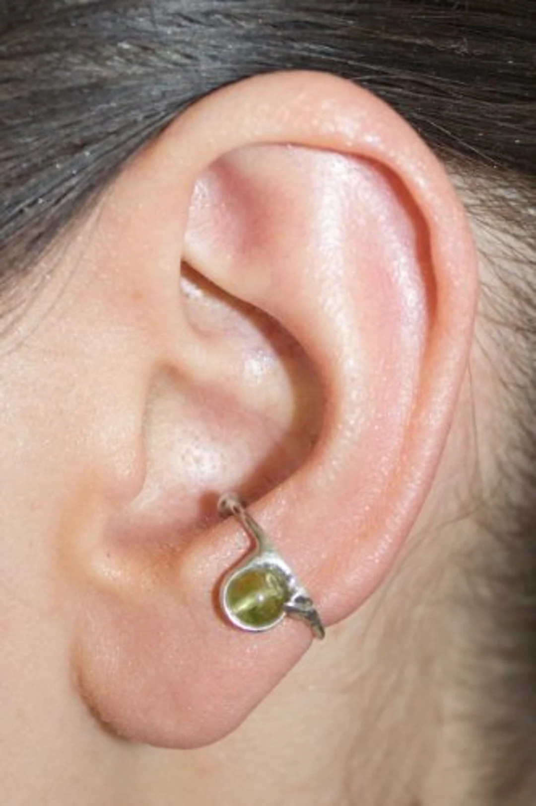 Earcuff - Creole With Peridot, Silver, Handmade, 122S - Etsy | Etsy (US)