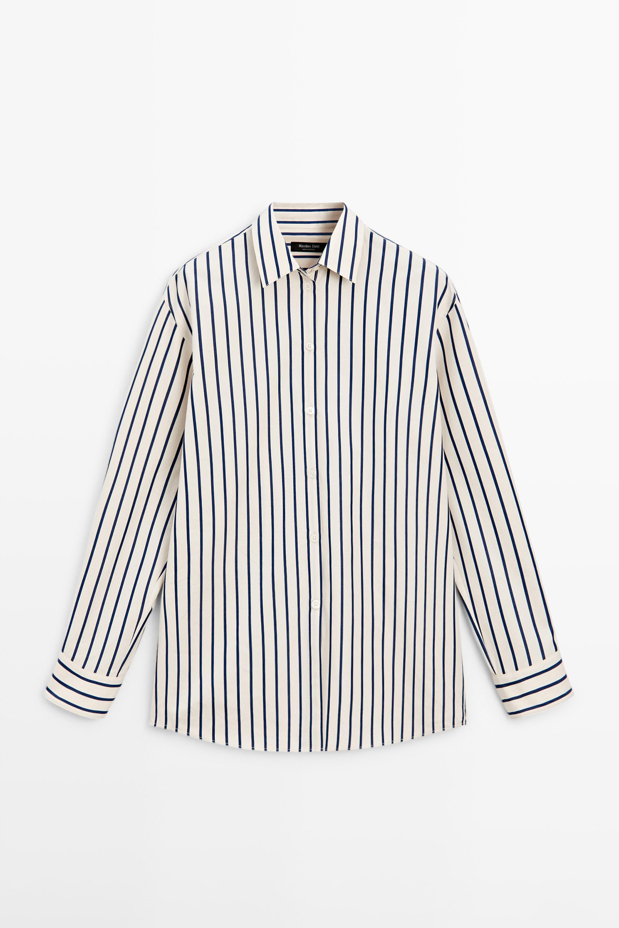 100% cotton striped shirt | Massimo Dutti UK