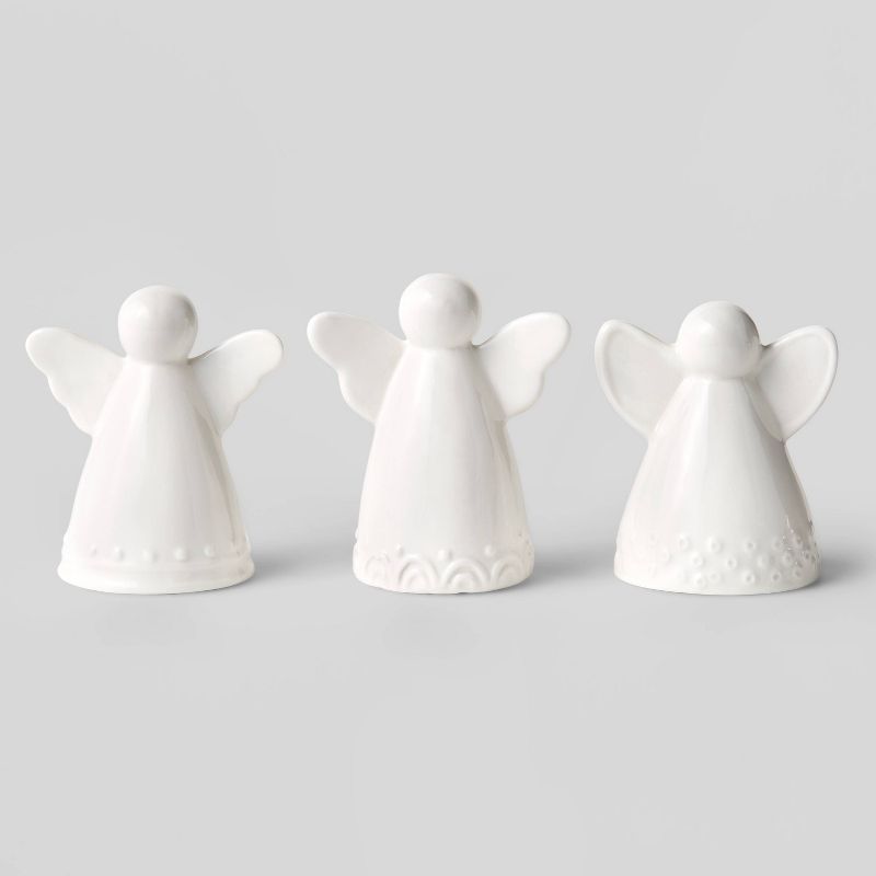 3pc Ceramic Angel Decorative Figurine White - Wondershop™ | Target