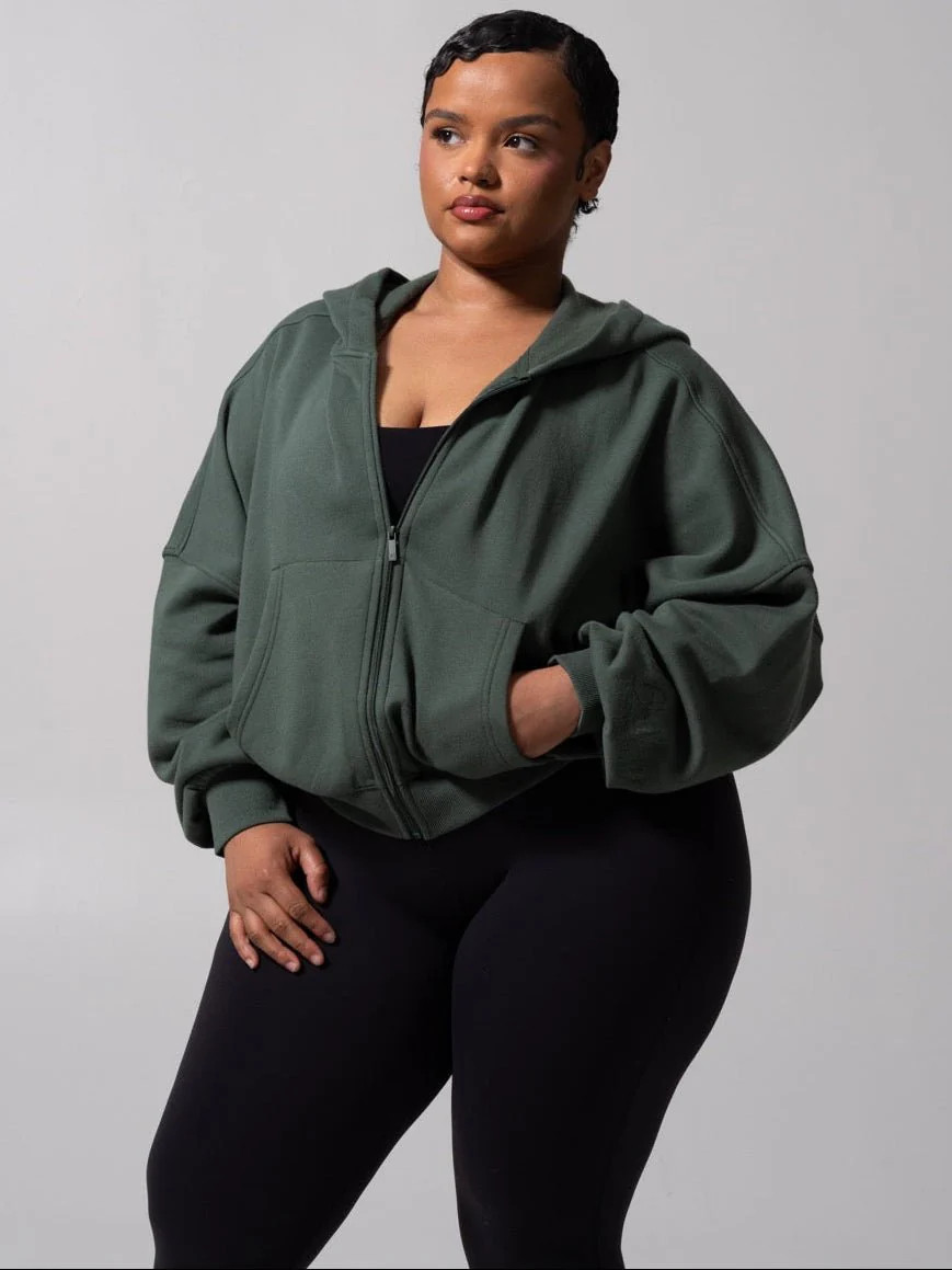 Threads Waist Zip Hoodie - Limon Pepino | Buffbunny Collection