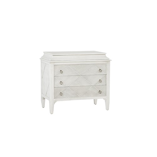 Gabby Home Marilyn Porcelain White & Nickel 31 Inch Chest | Bellacor | Bellacor