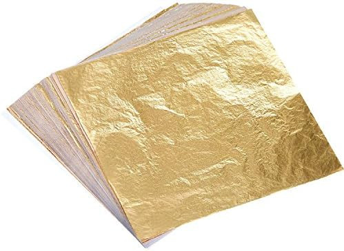 Bememo 100 Sheets Imitation Gold Leaf for Arts, Gilding Crafting, Decoration, 5.5 by 5.5 Inches | Amazon (US)