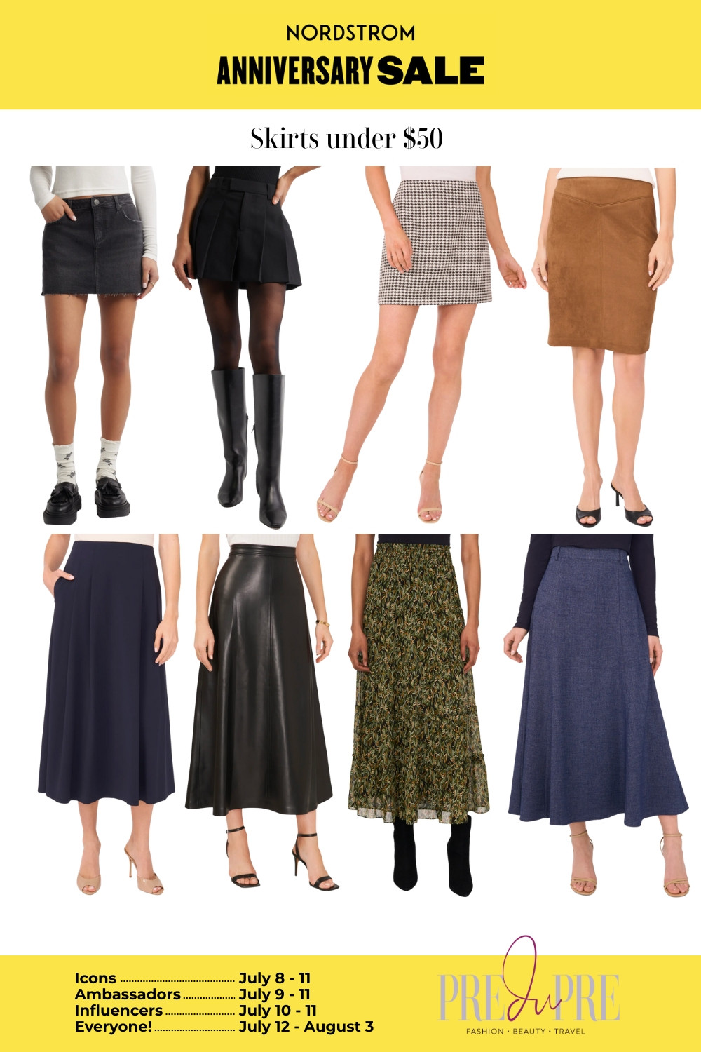 Skirts that flatter, fit, and feel fabulous—without breaking your budget! These Nordstrom Anniversary Sale picks are all under $50 and include everything from classic A-line styles to on-trend faux leather midis. Perfect for transitioning from summer to fall. Don’t wait—these styles won’t last! #NordstromAnniversarySale #AffordableFashion #SkirtsUnder50 #PredupreFinds #FallFashionFinds #LTKFallStyle 

 #LTKSaleAlert #LTKFindsUnder50 #LTKStyleTip