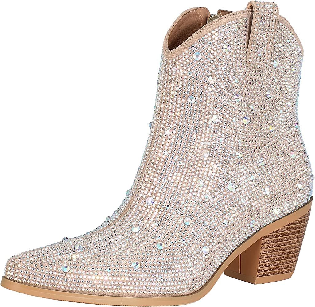 Sparkly Cowgirl Ankle Boots | Amazon (US)