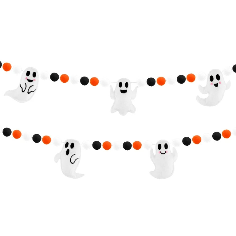 YIBAGA Halloween Garland Banner 6.6Ft Wool Felt Ghosts Ball Haunted Houses Decors Party Supplies | Walmart (US)