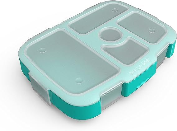 Bentgo Kids Brights Tray (Aqua) with Transparent Cover - Reusable, BPA-Free, 5-Compartment Meal P... | Amazon (US)