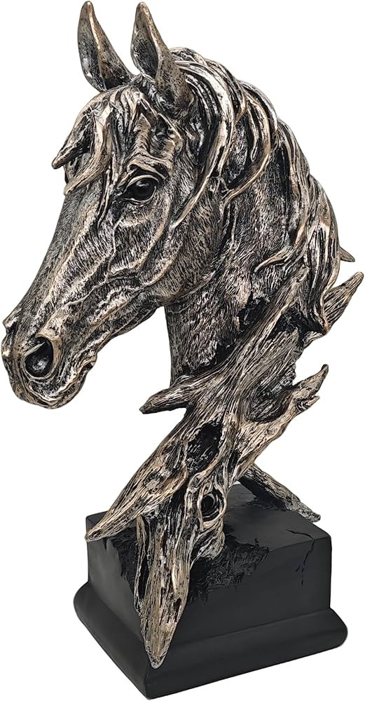 16" Animal Horses Head Bust Table Sculpture Retro Resin Home Decor Statue for Bedroom,Living Room... | Amazon (US)