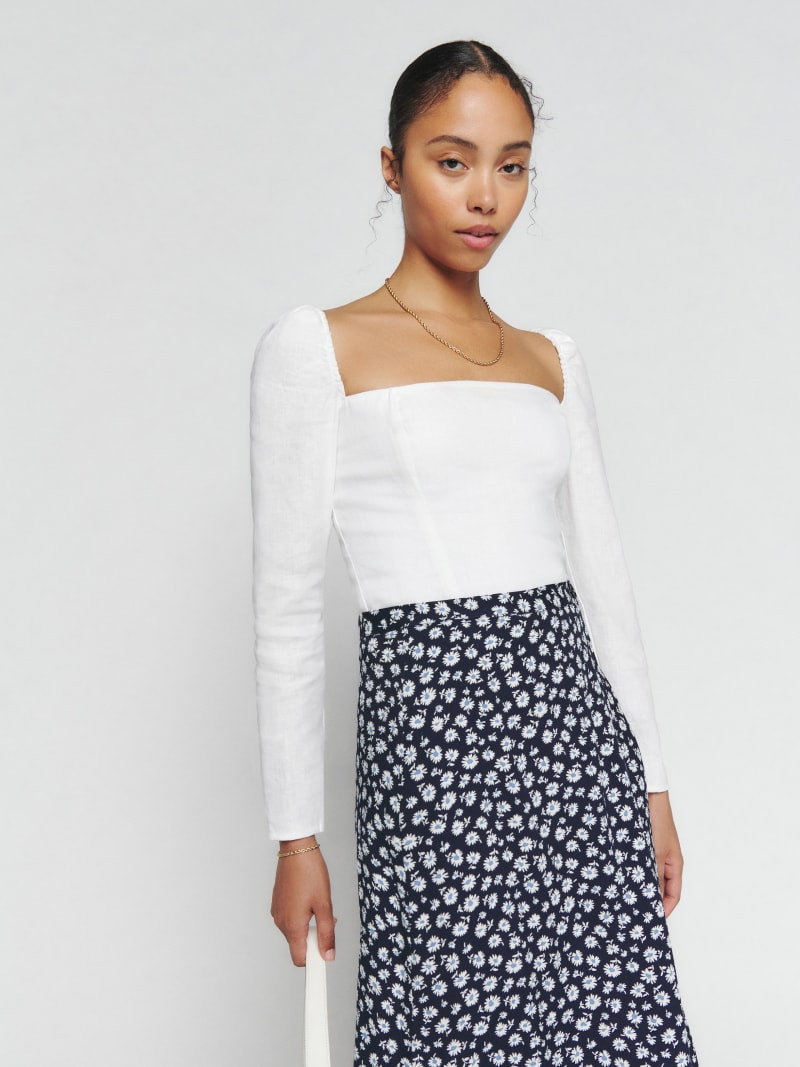 Khloe Linen Top | Reformation (Global)