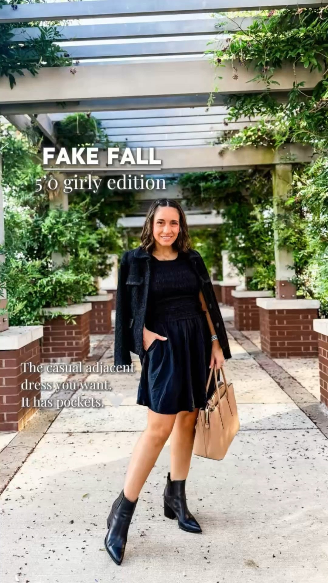 The casual-adjacent black dress you didn't know you needed. And yes, it has pockets! 🖤
This Target mini dress hits above the knee on my 5'0" frame, making it such a cute option for my petite girls. Add booties for that fall feel and a tweed jacket you can easily take off when it's still 90° outside.
Fall vibes without the heavy layers! 🍂
Shop the look below!
#LTKPetite #LTKOver40 #LTKStyle

#LTKPetite #LTKOver40