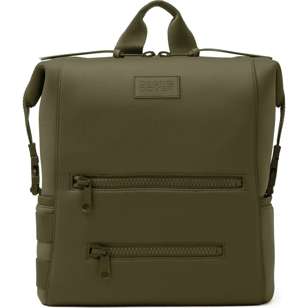Dagne Dover Indi Large Water Resistant Scuba Knit Diaper Backpack in Dark Moss at Nordstrom | Nordstrom