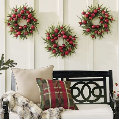 Camryn Christmas Mini Wreaths, Set of Three | Grandin Road | Grandin Road