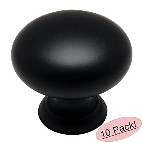Cosmas 4950FB Flat Black Cabinet Hardware Round Mushroom Knob - 1-1/4" Diameter - 10 Pack - Walma... | Walmart (US)