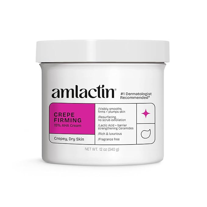 AmLactin Crepe Firming Cream - Therapeutic Skin Tightening Cream for Body – No-Scrub Exfoliator... | Amazon (US)