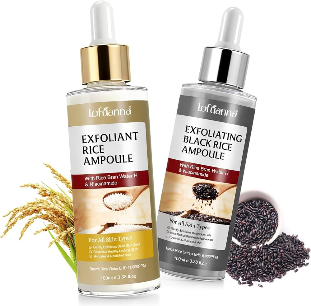 Glow Rice Ampoule Duo - 2PCS Rice Exfoliator for Face & Body - Glow Ampoule Duo with Black & Whit... | Amazon (US)