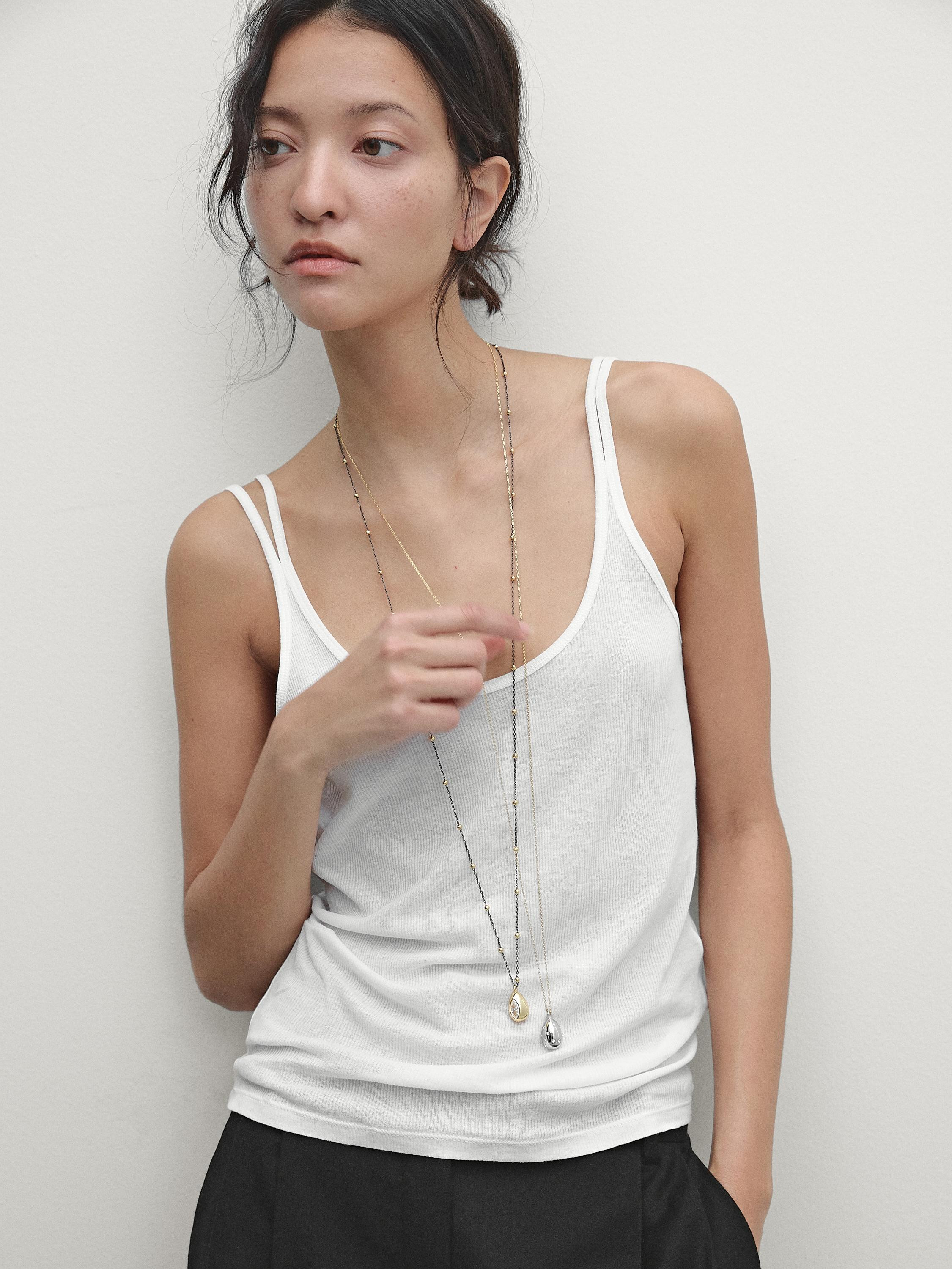 Halskette mit Tropfenanhänger | Massimo Dutti DE