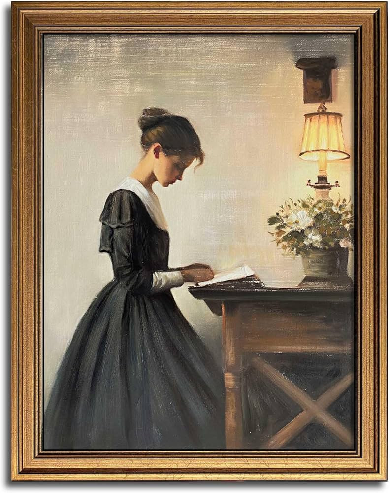 Gold Framed Wall Art Room Decor Classical Oil Painting Canvas Print Vintage Wall Art for Living R... | Amazon (US)