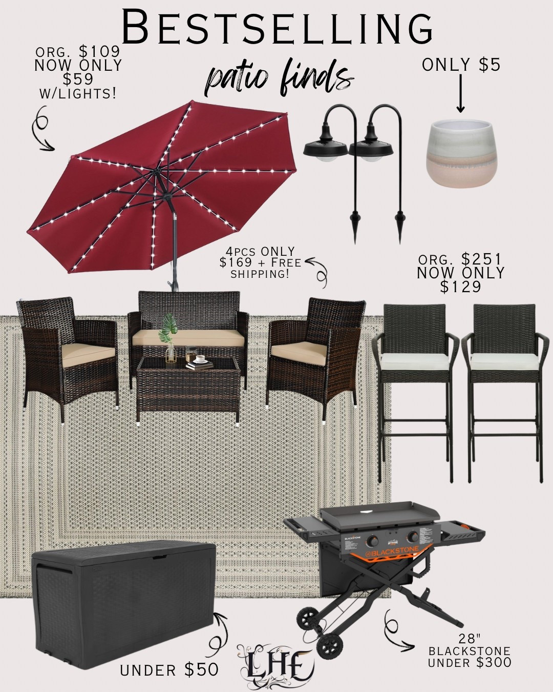 Patio deals and clearance finds! Make sure you check below for deals not pictured Shop by clicking the thumbnails below 👇. patio decor, patio, patio furniture, patio set, patio sofa, patio storage, outdoor patio set, Walmart patio set, patio chair, outdoor bar stool, blackstone, outdoor storage, patio rug, neutral patio rug, outdoor rug, outdoor furniture, patio umbrella with lights, patio umbrella, patio decor, planter, patio chairs

#LTKSeasonal #LTKHome #LTKSaleAlert