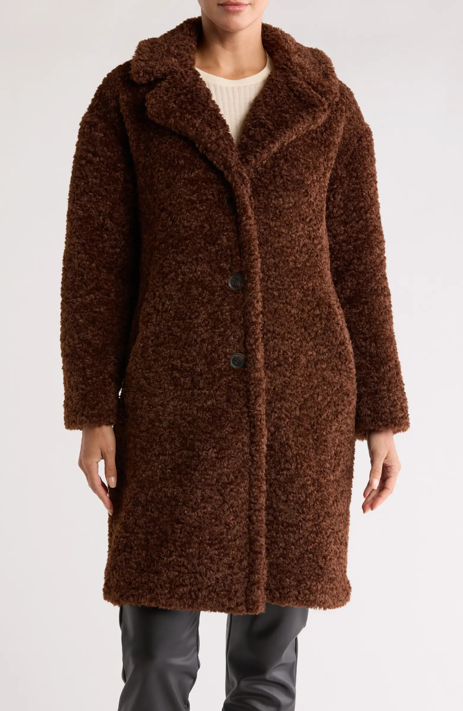 BCBGeneration Faux Fur Curly Walker Coat | Nordstromrack | Nordstrom Rack
