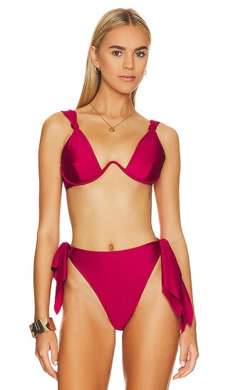 Rai Two Piece Bikini Top in Ruby | Revolve Clothing (Global)