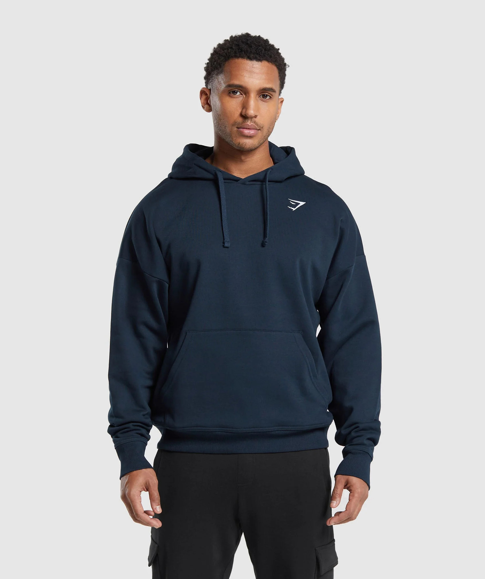 Gymshark Crest Oversized Hoodie - Navy | Gymshark US