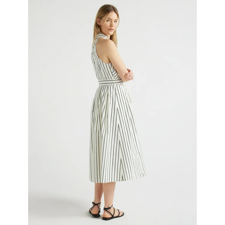 Scoop Women's Belted Halter Midi Dress, Sizes XS-XXL | Walmart (US)