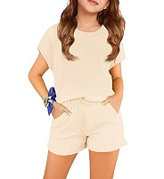 Haloumoning Girls 2 Piece Outfits Summer Casual Lounge Set Clothing Sets | Amazon (US)