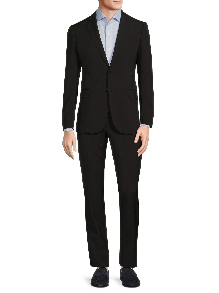 Emporio Armani Men's Virgin Wool Suit - Black - Size 48 (38) | Saks Fifth Avenue OFF 5TH