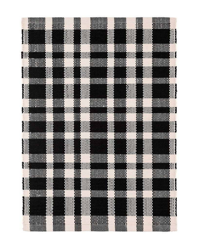 Tattersal Black Indoor / Outdoor Rug | McGee & Co.